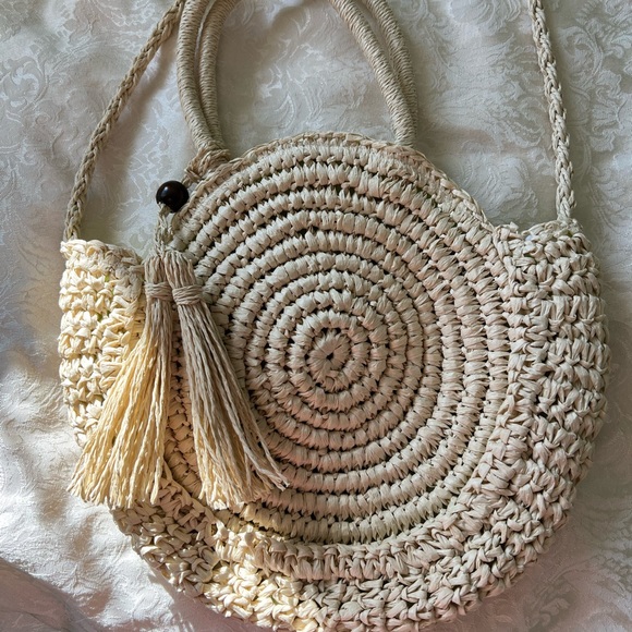Boho purse from Solid & Strips. Long or short handle with metallic clasp - Picture 1 of 6